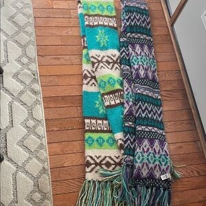 2. Colorful Patterned Wool Throw Blanket